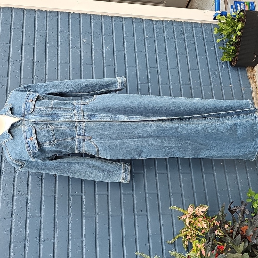 Women's Long Sleeve Denim Maxi Shirtdress - Universal Thread Medium Wash Size 6